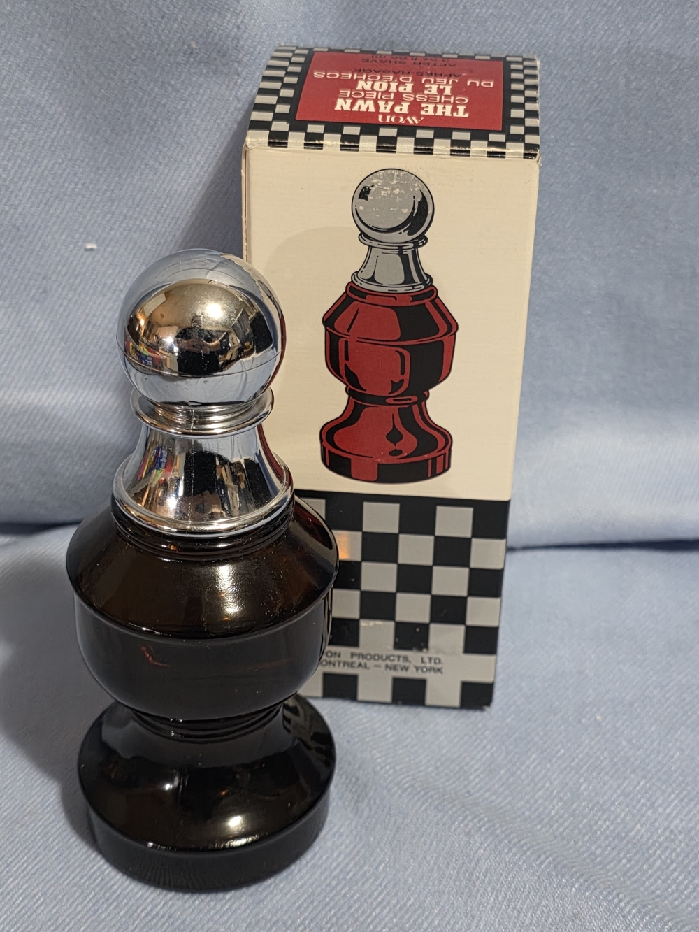 Avon Black and Silver Chess Pawn Shaped Decorative Accent